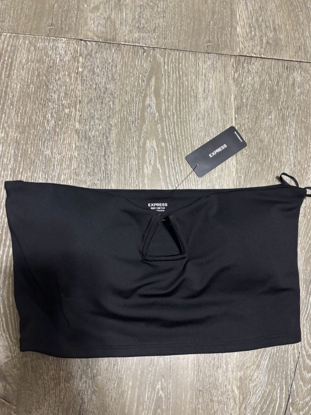 Express Black Strapless Cutout Tube Top with Front Keyhole - Picture 3 of 3